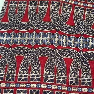 Giovanni New York Roma Necktie Red Pattern Silk Tie Business Career Fashion EUC
